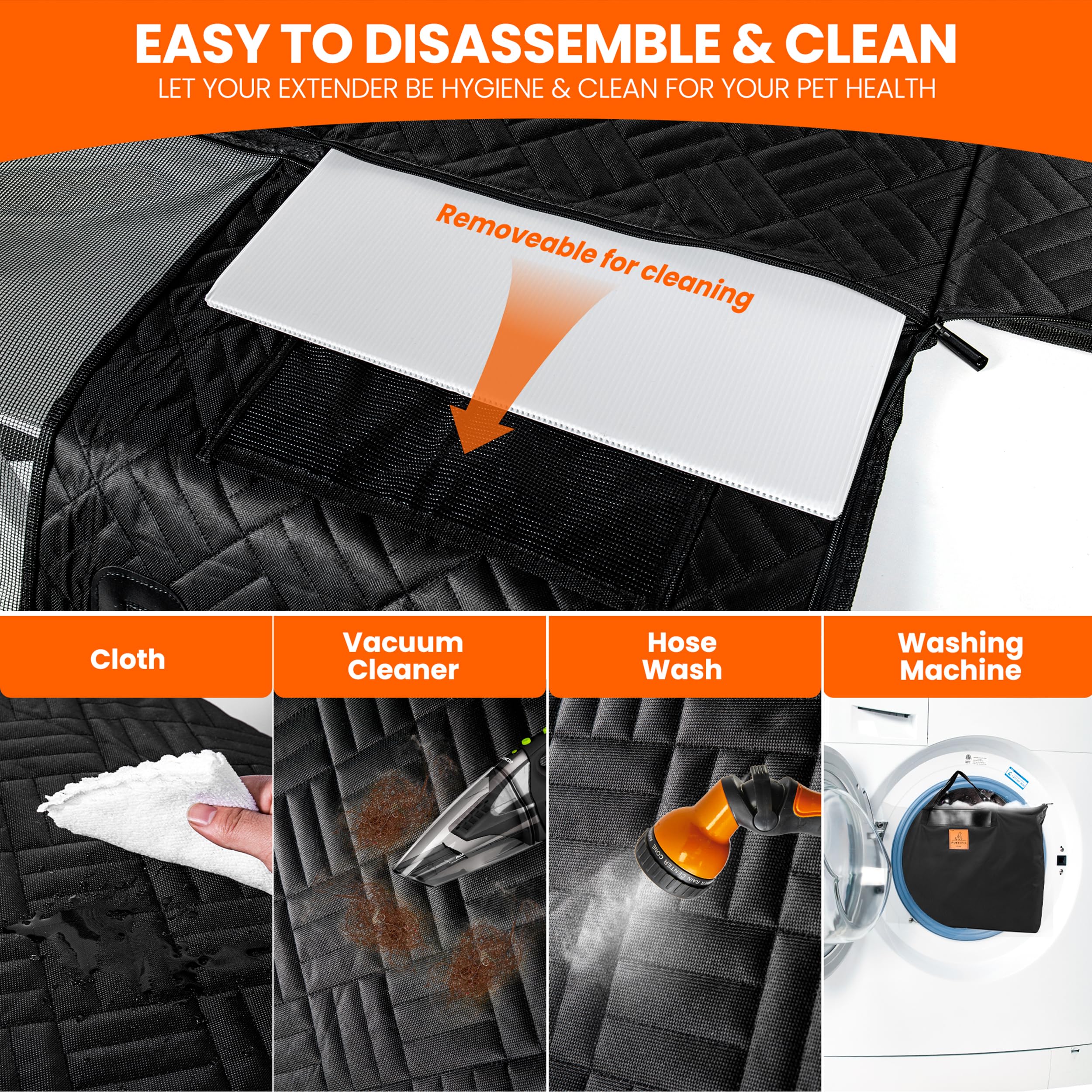 Dog Back Seat Cover Hard Bottom - 2025 Upgraded Materials - 6.4mm