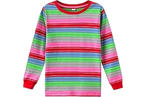 Halloween Costume for Kids Top Shirts, Baby Boys Girls Long Sleeve Cotton Rainbow Striped T-Shirts