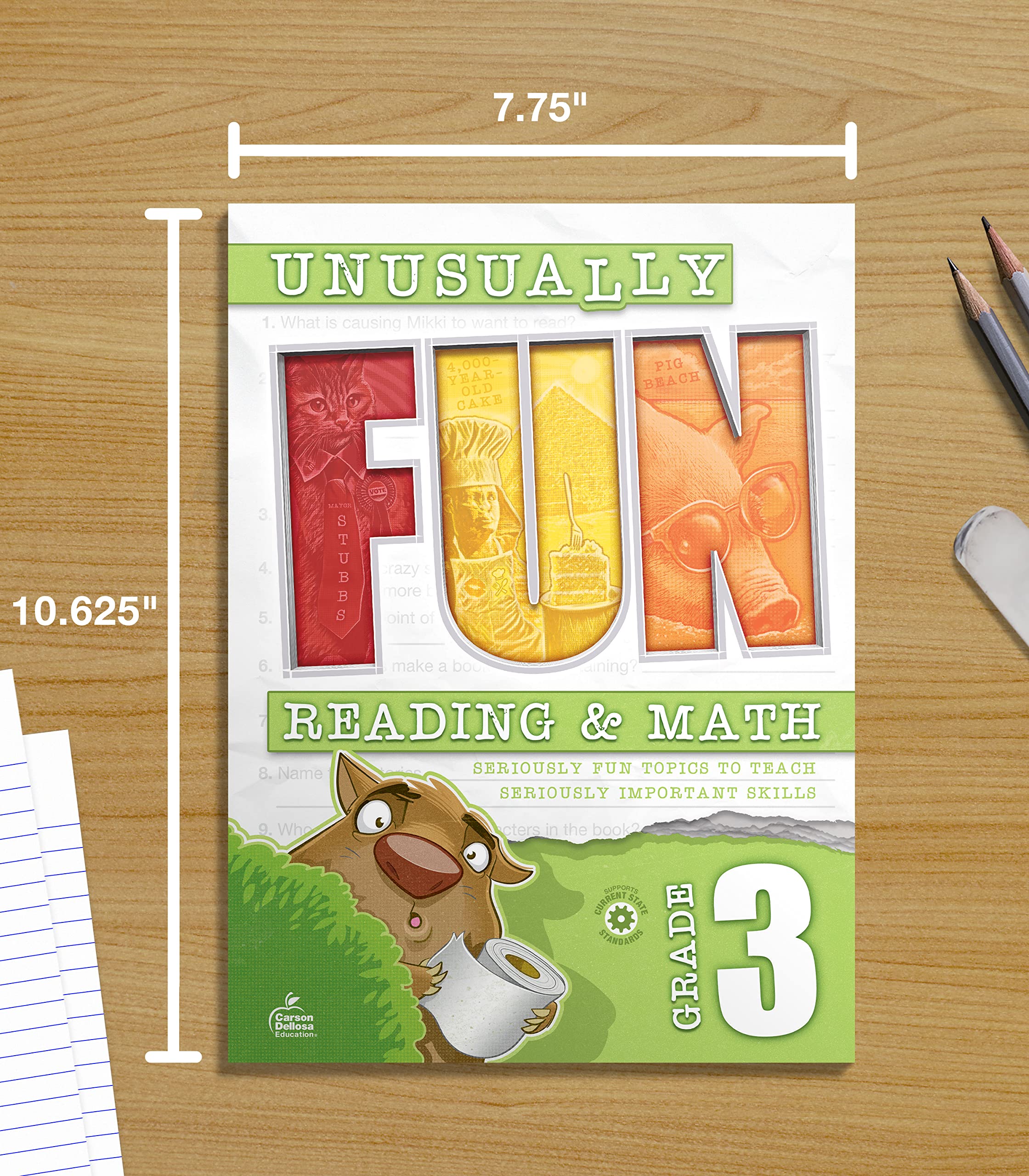 Carson Dellosa Unusually Fun Math and Reading Comprehension 3rd Grade Activity Book, Puzzles, Mazes, Brain Teasers and More, Workbook With Fun Facts About Animals, Plants, Places, Anatomy and Oddities - Image 6