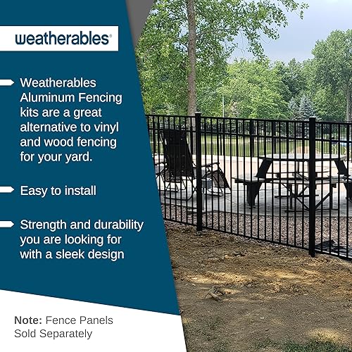 Miniatura 2 de Kit de Panel de Cerca de Aluminio Cypress de Weatherables  Kit de bricolaje para cercas de patio trasero y jardín, hecho con aluminio con