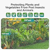 Vista 2 de Barrera de plagas de red de jardín: 10'x20' Red fina para protección del jardín, cubierta de hilera de malla elevada mosquitera de malla
