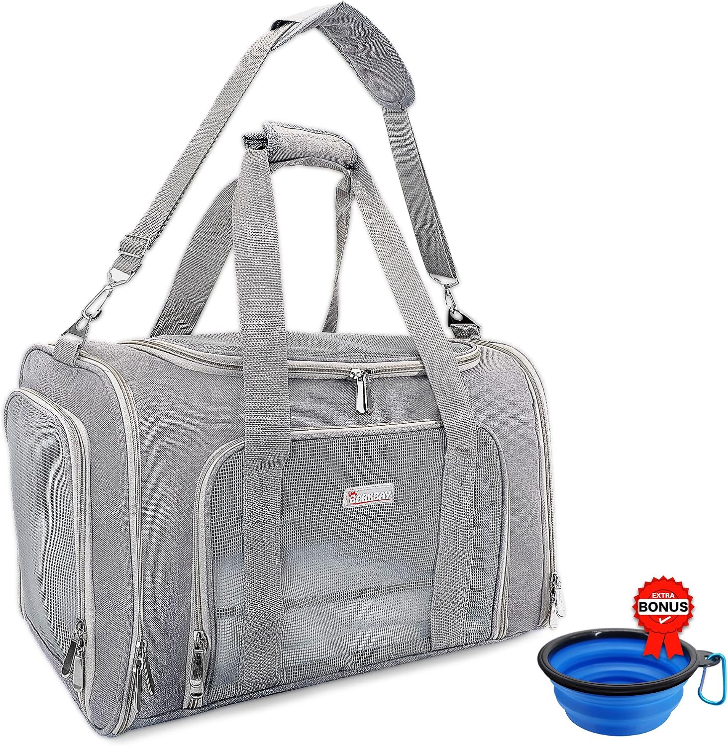 Pet Carrier Bicycle Basket Bag Pet Carrier/Booster Backpack for Dogs and Cats with Big Side Pockets,Comfy & Padded Shoulder Strap,Travel…