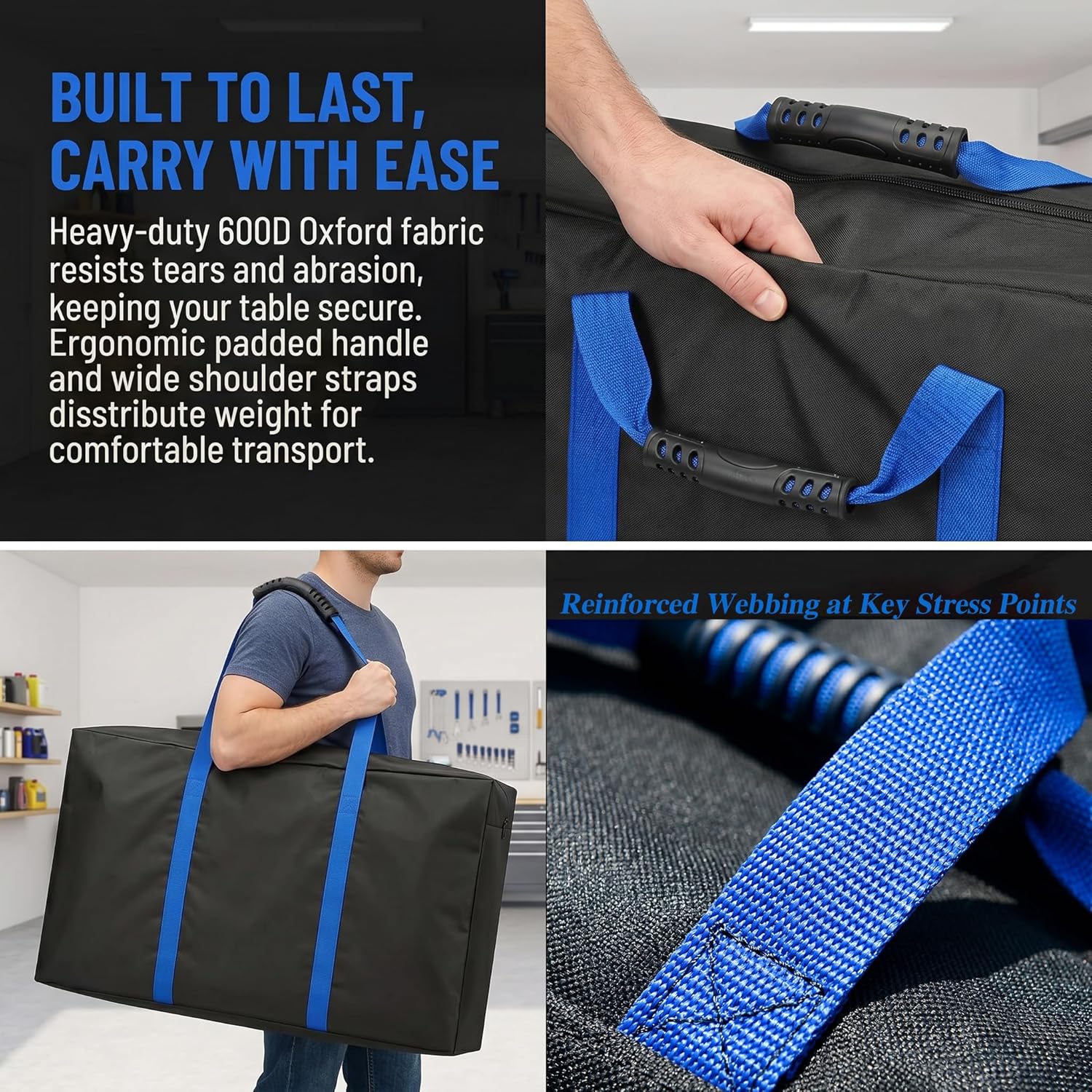 Portable 6FT Table Storage Bag - Waterproof & Durable Folding Table Cover - Compact 36x5x30 inch Carry Case for Camp, Picnic, Tailgate Tables
