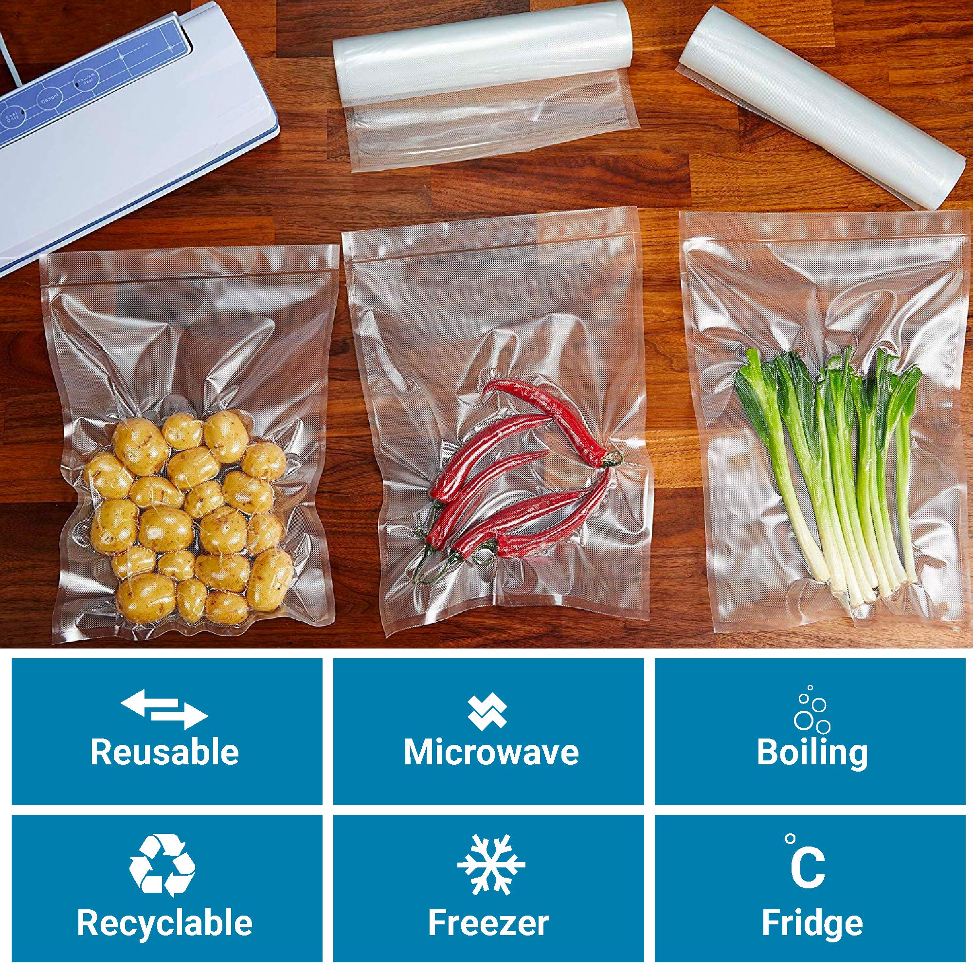 Andrew James Vacuum Food Sealer Rolls 22cm x 10m Kitchen Food