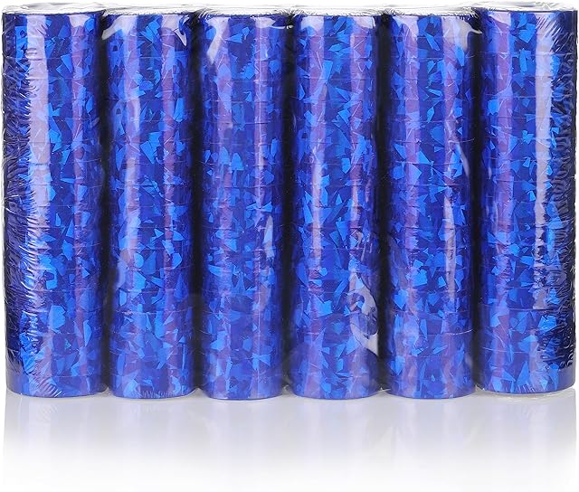 KarneLux® Serpentyny "Niebieski brokat metaliczny"  6 sztuk w opakowaniu