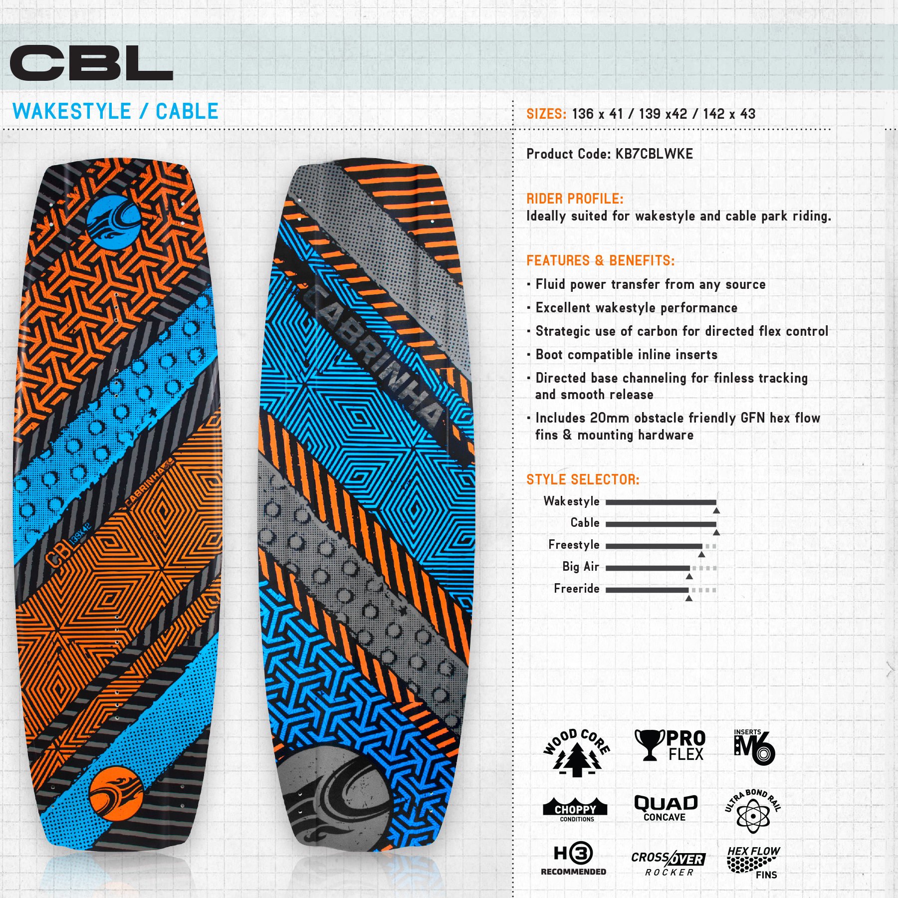 Cabrinha Tavola Kitesurf Board CBL 142x43 Nero