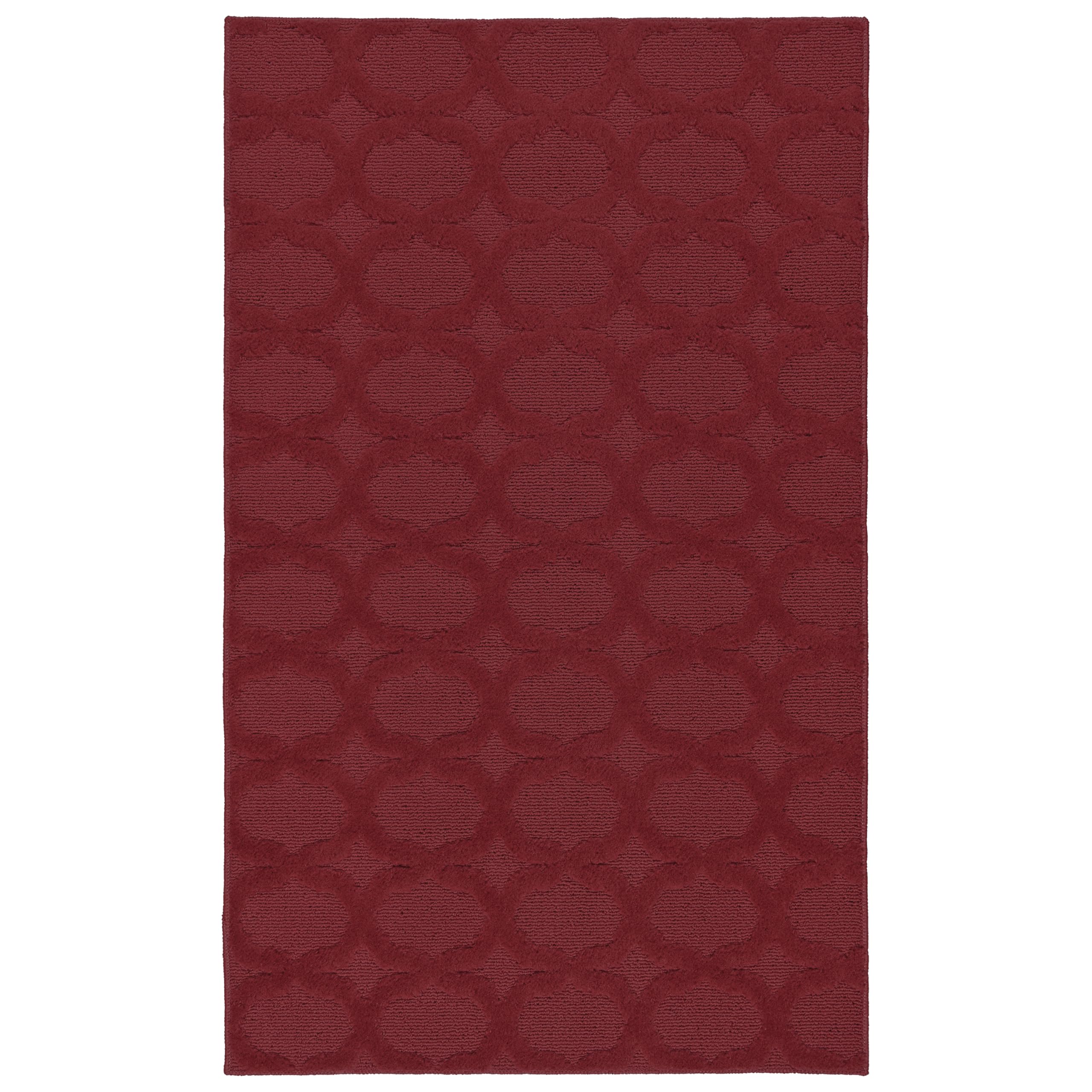 Garland Rug Sparta Non Slip Polypropylene 3 Ft. X 5 Ft. Chili Pepper Red Area Rug- Ideal for Living Rooms & Hallways, Stylish & Durable for High-Traffic Areas