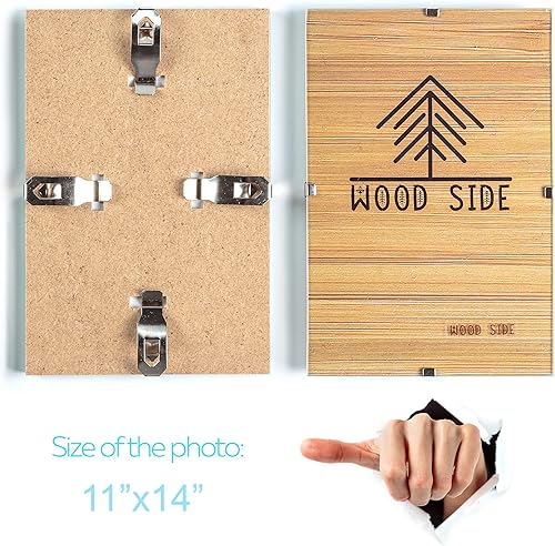 Miniatura 10 de WOOD SIDE ORBIS Marcos de fotos con clip de vidrio de 9 x 12 pulgadas, paquete de 3, marcos de fotos transparentes para manualidades