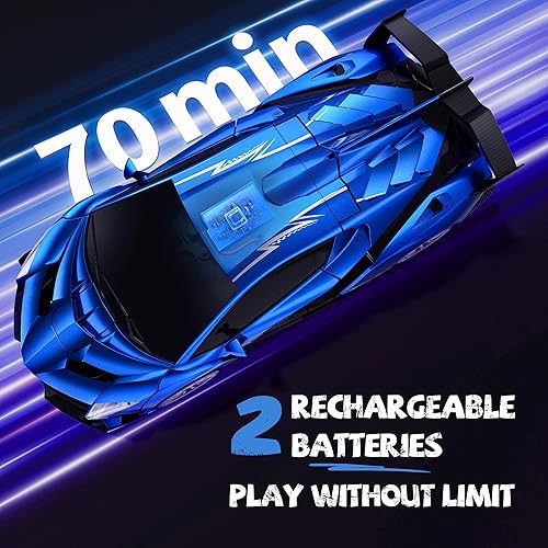 Miniatura 8 de V991 Transform - Auto de control remoto a gran escala 110, 2 baterías recargables para 70 minutos, detección de gestos de 2.4 GHz, deformación con