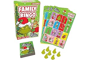 AQUARIUS Grinch Family Bingo Game - Festive Party Fun for All