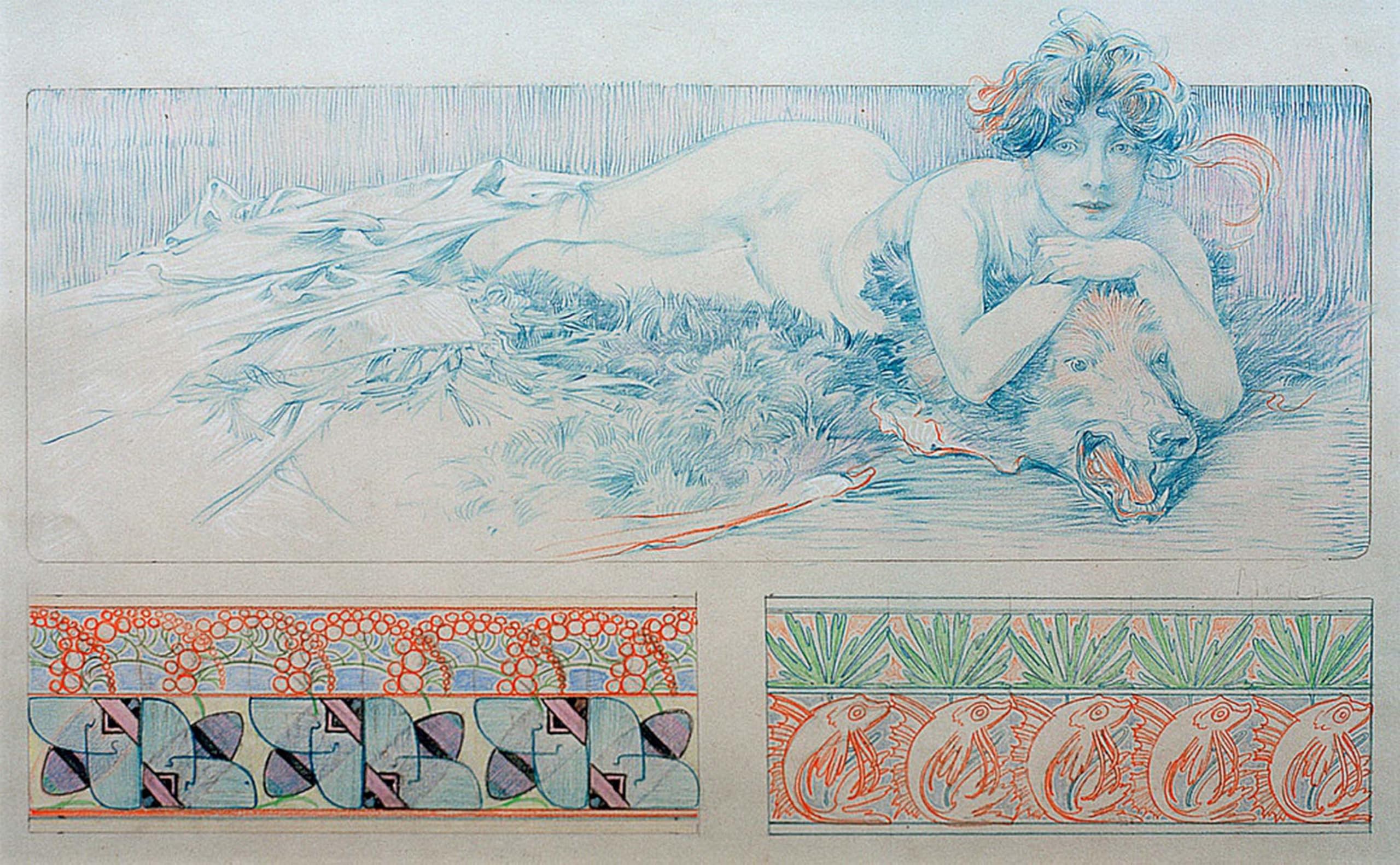 ARTXLXXBN Famous Art Print Poster Vintage Wall Art the Painting by Alphonse Mucha Canvas Art Poster for Home Decor 60x90cm