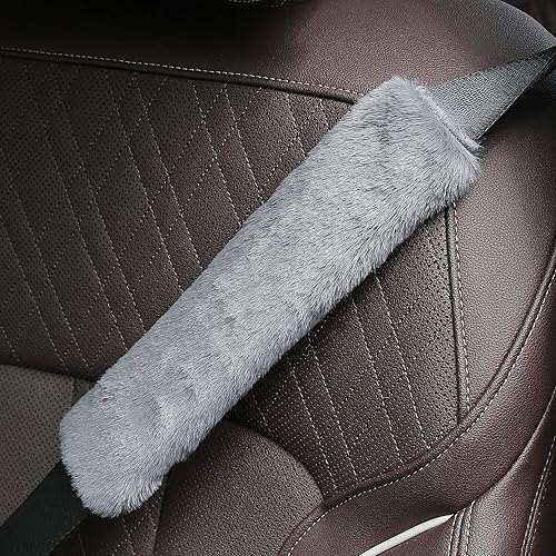 Miniatura 3 de SONAICHTE Almohadillas peludas para cinturón de seguridad  Fundas para cinturón de seguridad de automóvil, accesorios de automóvil para el interior