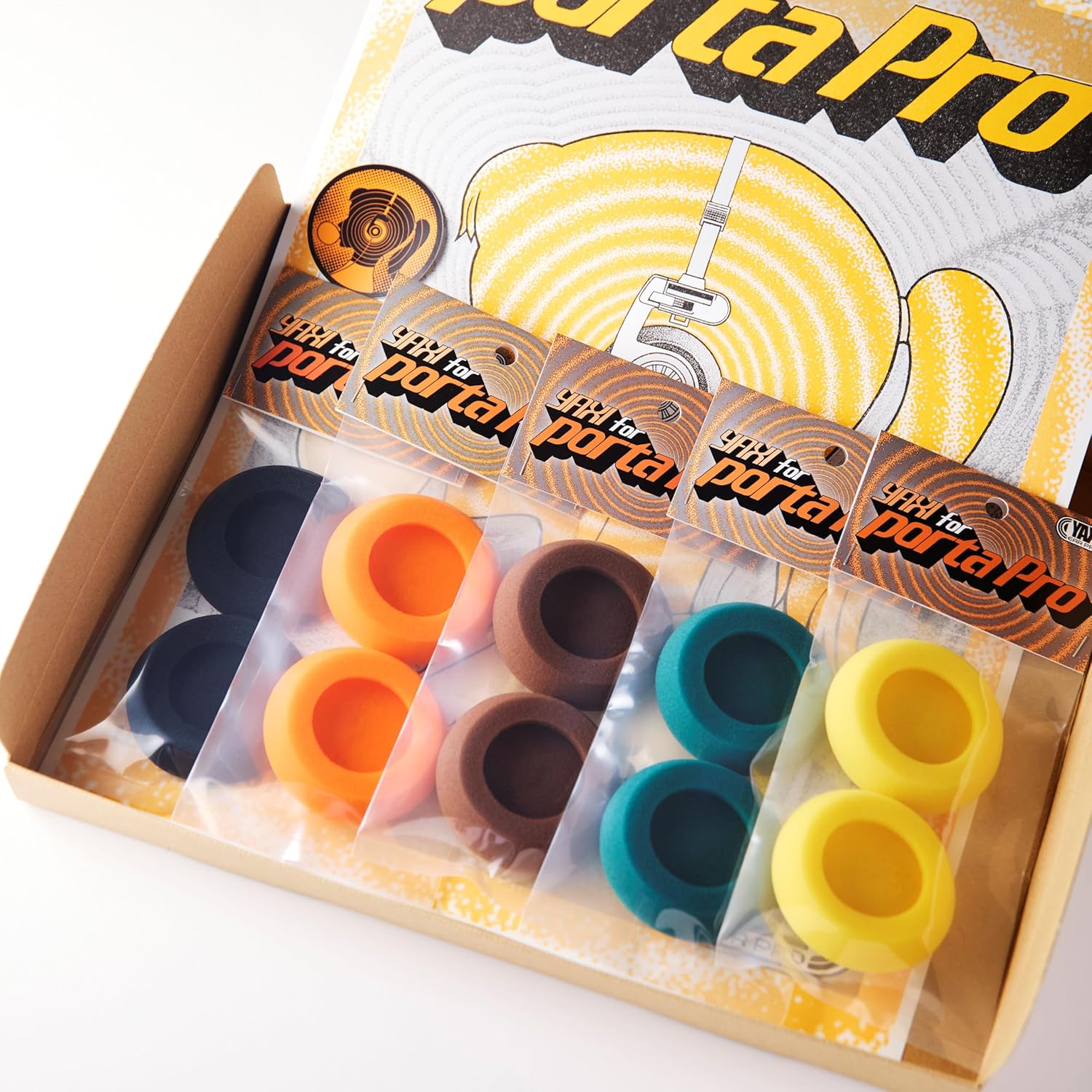 YAXI EARPADS for Koss PORTAPRO 5Pairs+Pouch ((BK+OG+BRN+Green+YE))