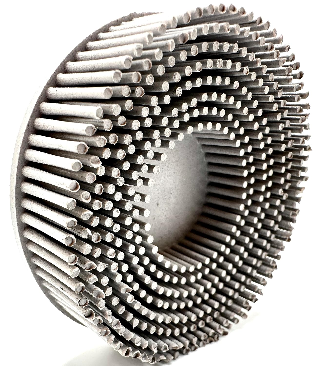 10 Pack 3" 120 Grit White R-Type Bristle Disc | Ceramic-Aluminum Oxide Abrasive Bristle Disc with Quick Change Roll Lock | White | Pack of 10