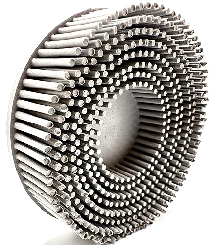 Miniatura 27 de Paquete de 10 discos de cerdas abrasivas de óxido de aluminio y cerámica con bloqueo de rollo de cambio rápido, compatible con soportes Roloc, 10