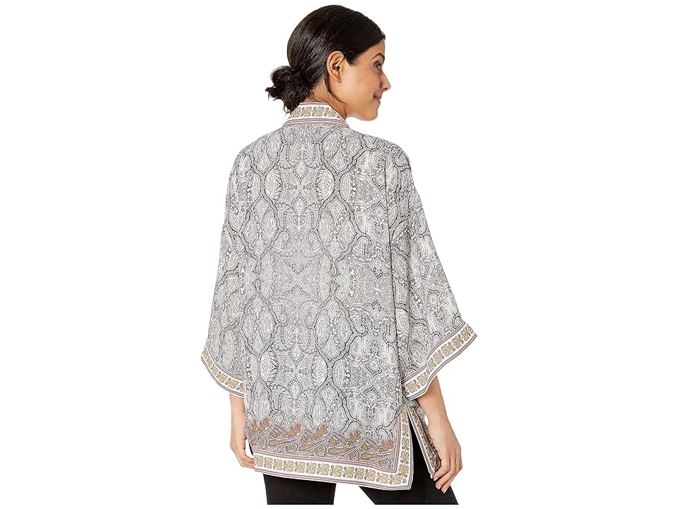

MAXSTUDIO Kimono Top (Mauve/Gold Medium Paisley) Women's Blouse, Multi