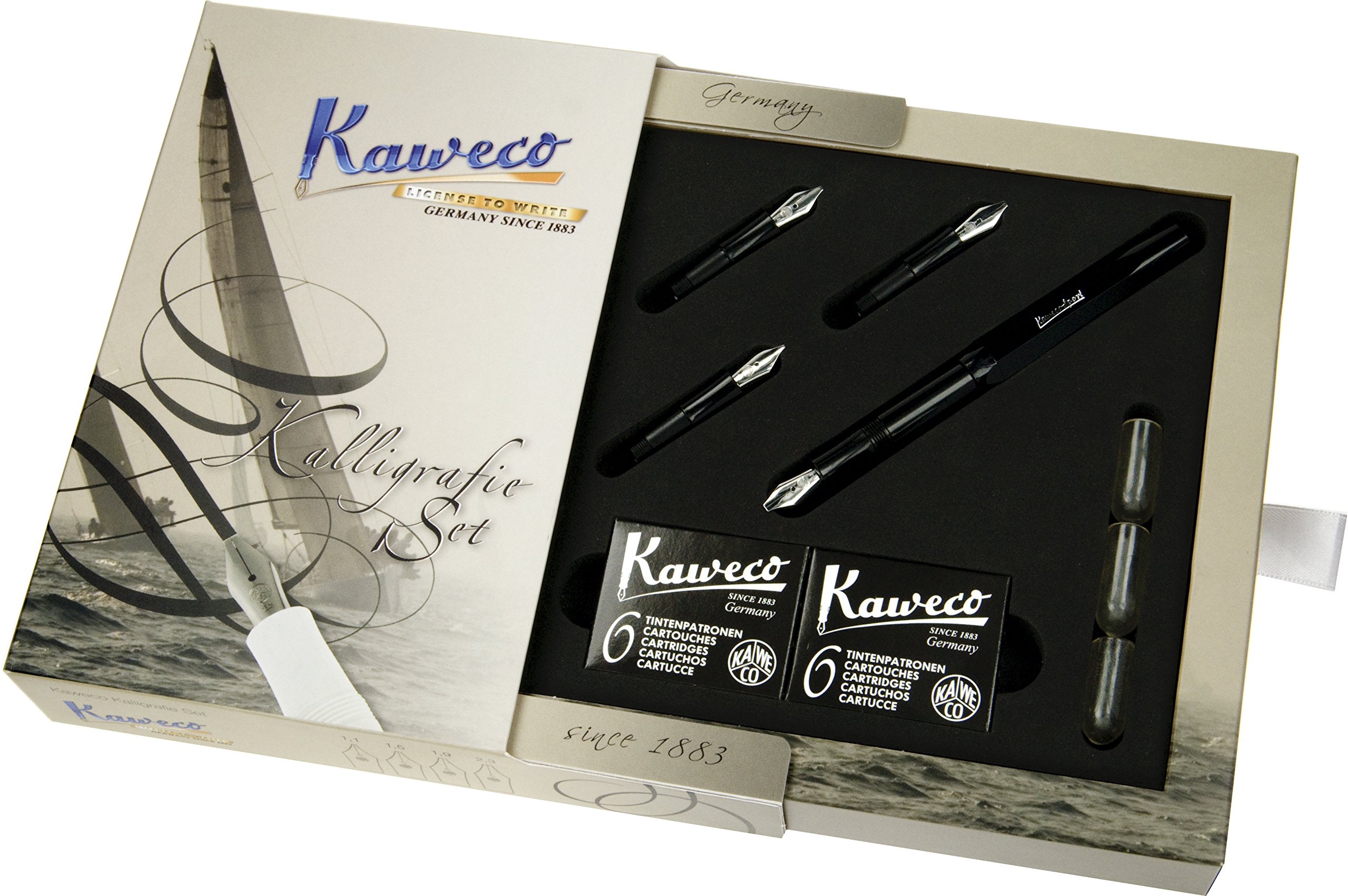 Kaweco Calligraphy Lot de stylos-plume Noir (1.1/1.5/1.9/2.3)