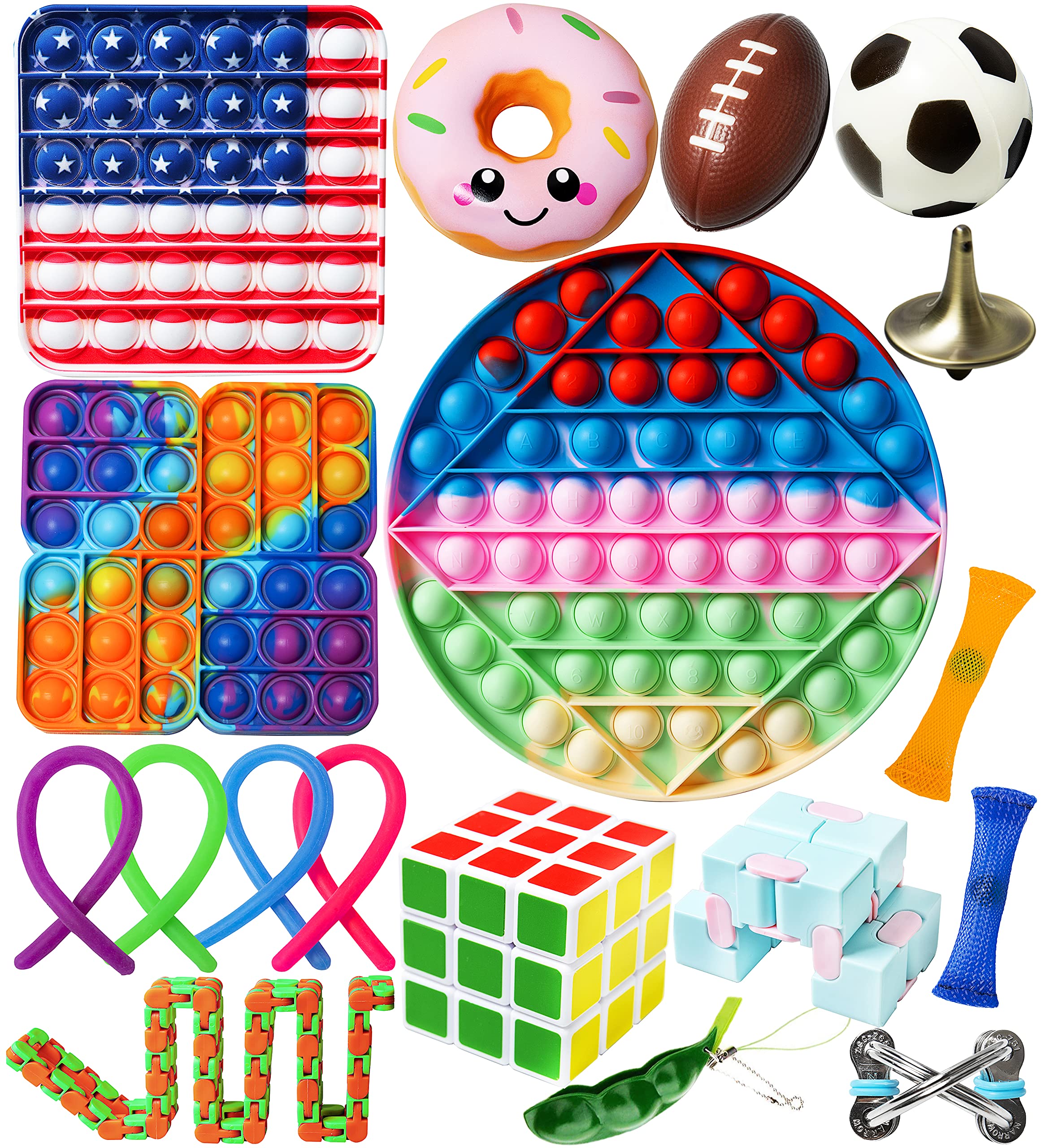 Buy Gmajdar Fidget Toys Pack Push Pop Bubble Sensory Fidgets Toy Set Box Stress Anxiety Balls