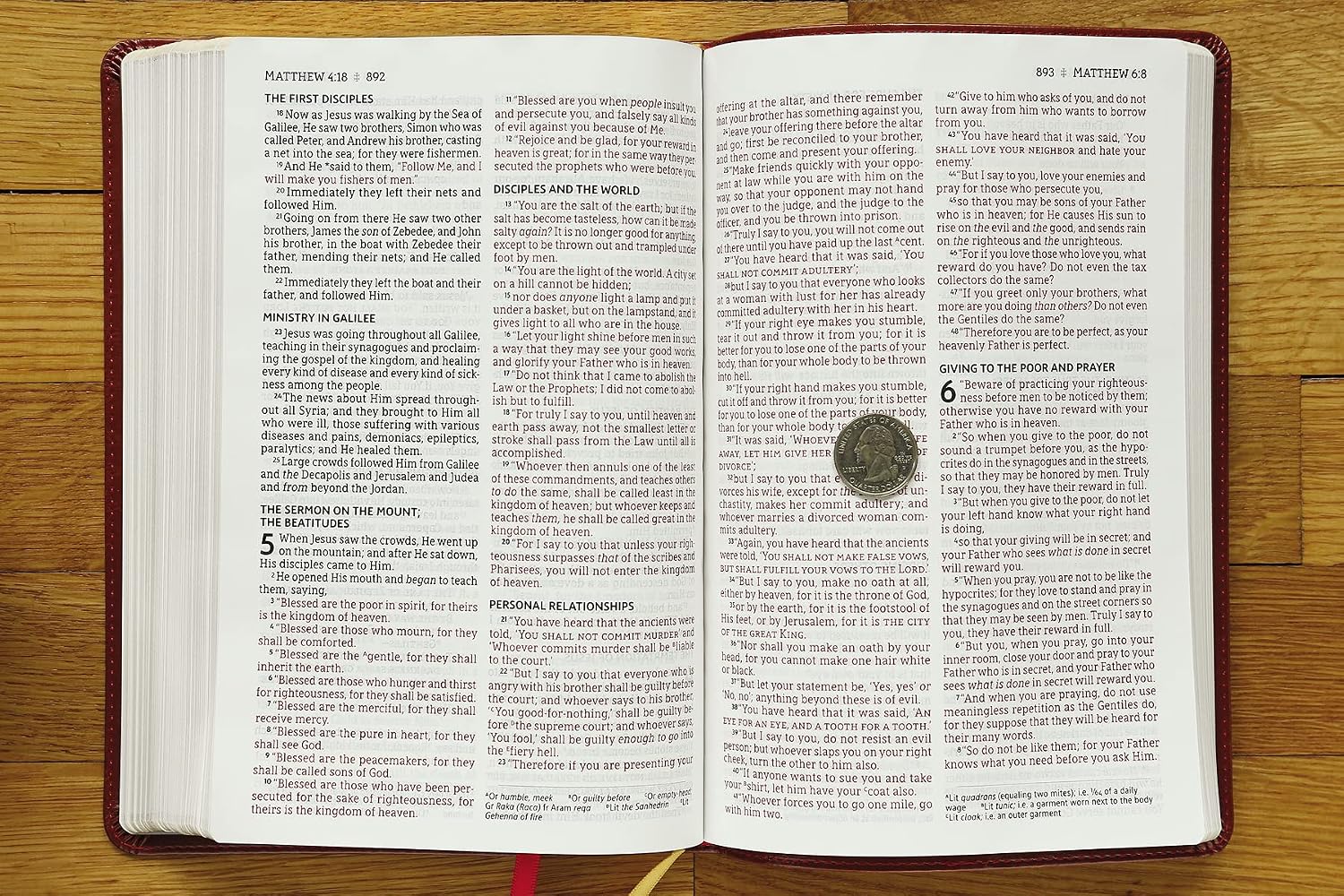NASB, Thinline Bible, Large Print, Leathersoft, Brown, Red Letter, 1995 Text, Comfort Print