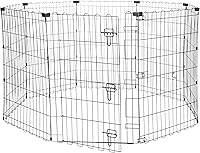 Vista 13 de Yaxa Basics Corralito plegable de metal octogonal para ejercicio de perros - Interior/Exterior, sin puerta, mediano (8 paneles, 24 x 36 pulgadas)