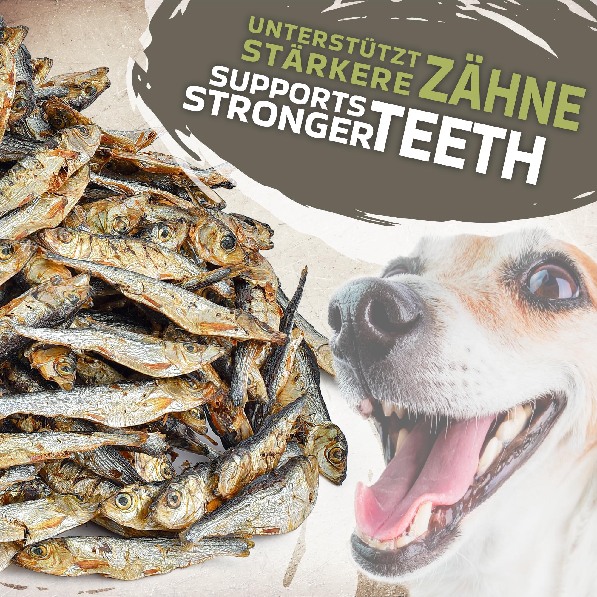 Lovely DOG - Pesce secco (1 kg) | Spratti per cani essiccati | Spratti di chiglia | Pesce essiccato per cani