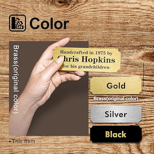 Miniatura 3 de Caramel Sweet Life Placas de nombre personalizadas, placa grabada de latón macizo, placas de trofeo grabadas, placa de nombre personalizada