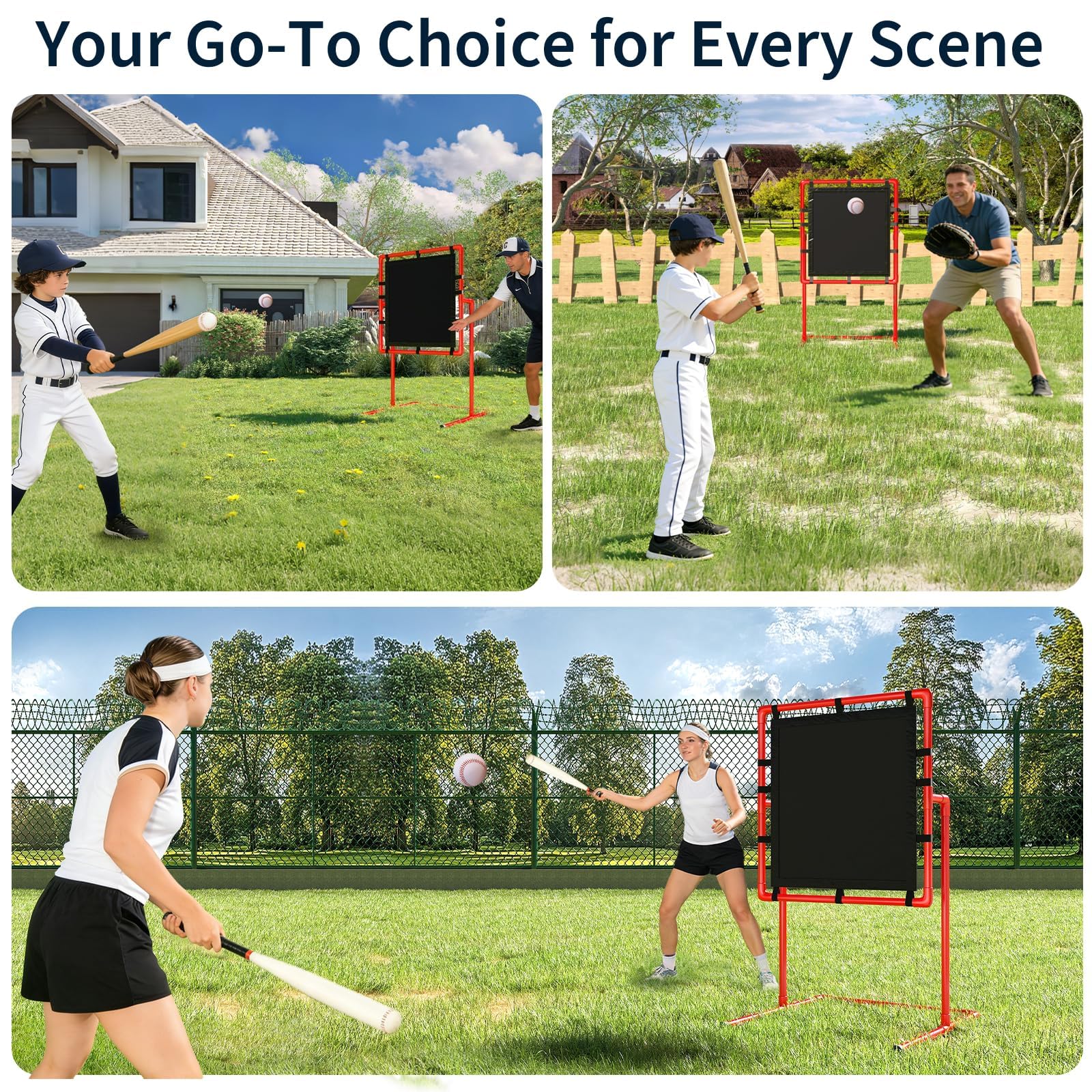 Cible de Baseball Strike Zone Rouge 124,5x68,6x66 cm Filet Entraînement Balles Plastique Cadre PVC Stable Sac Transport Inclus