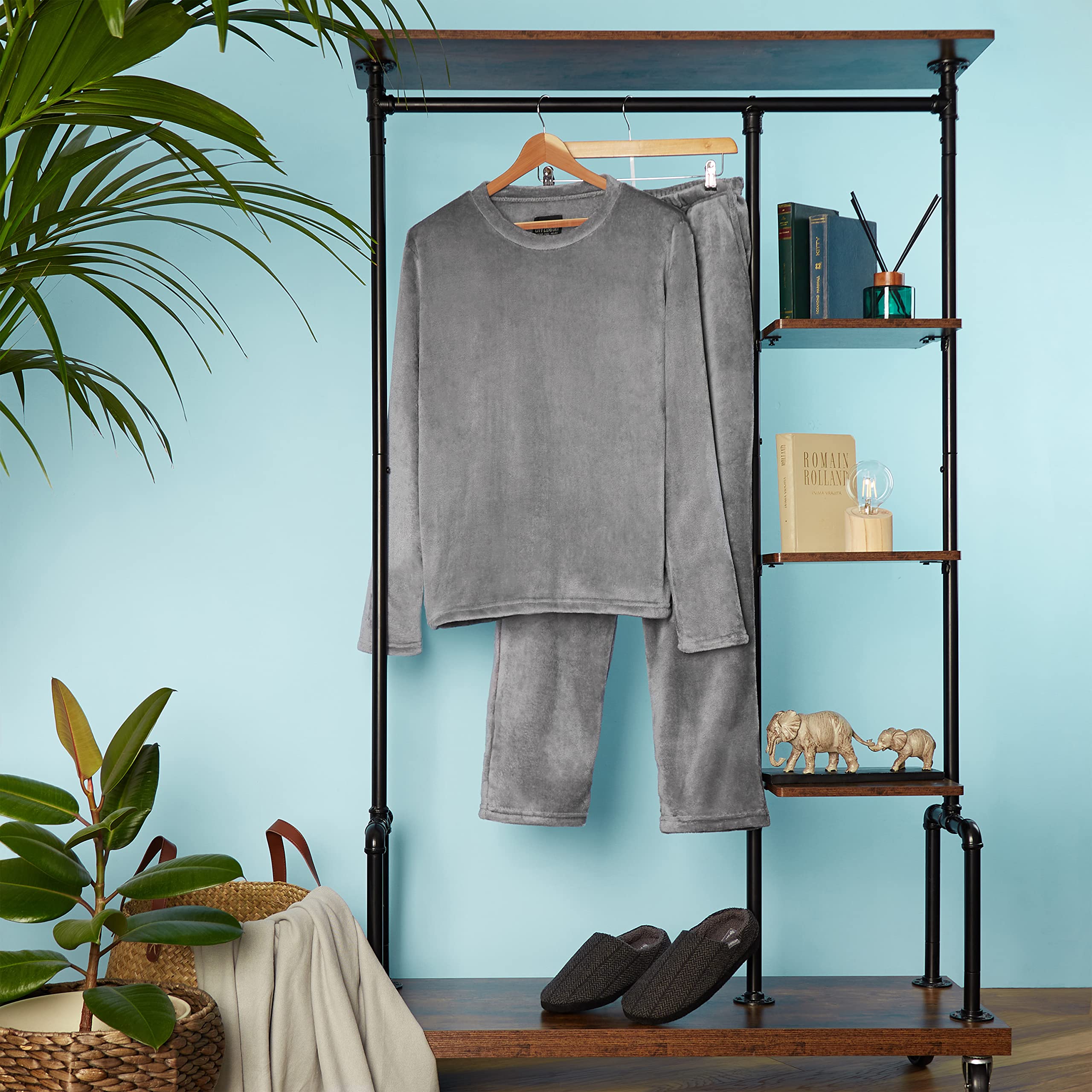 CityComfort Pigiama Uomo Set, 2 Pz Set Pile Abbigliamento da Casa - Regalo Uomo