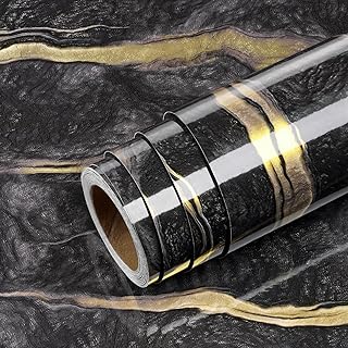 Livelynine Wall Wallpaper Marble Film Black G...,