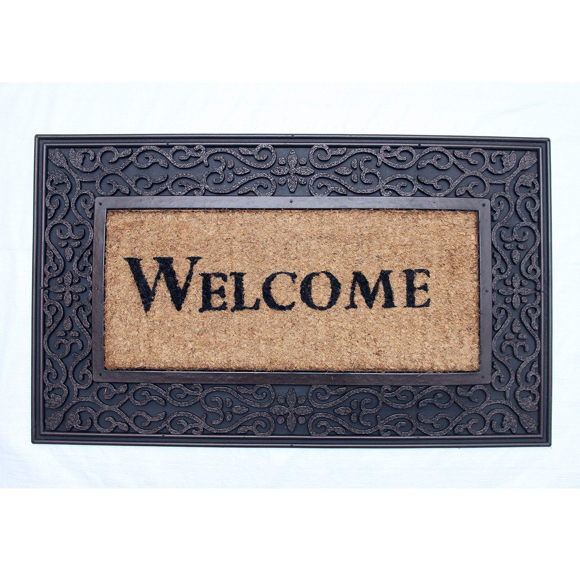 Coco&coir Door Mat Thick Coir Rubber Backed Eco-Friendly  Indoor Outdoor Heavy Duty Entrance Door Mat  45 X 75 Cm Redrust Welcome from B&Q