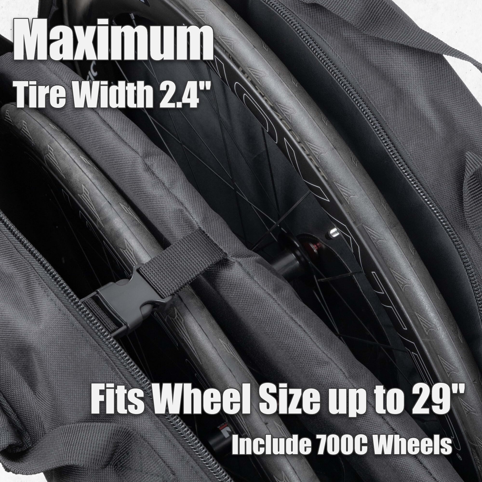 Sacoche De Transport Pour Roues De Vélo 700c - Rembourrée, Nylon Noir