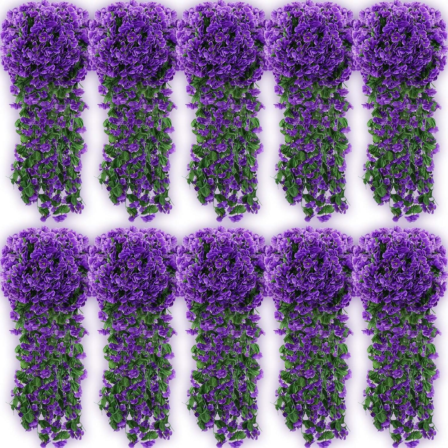 10 Pack 10 Pack Artificial Hanging Flowers Garland Arch Flowers for Wedding Ceremony Wall Home Floral Party Garden Outdoor Decoration (Purple)