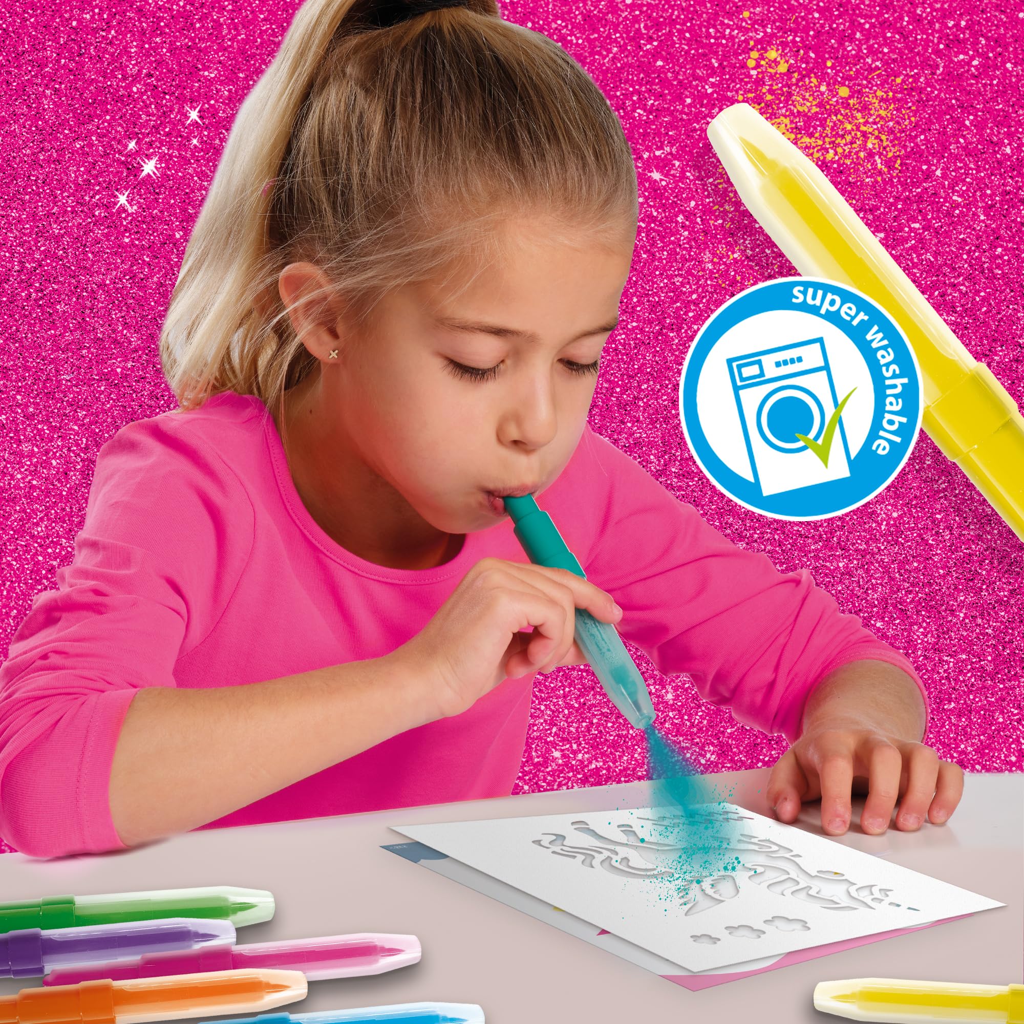 Stylos Aérographe SES Creative - Kit Dinosaures à Colorier En Soufflant - Activité Créative Enfant - 2