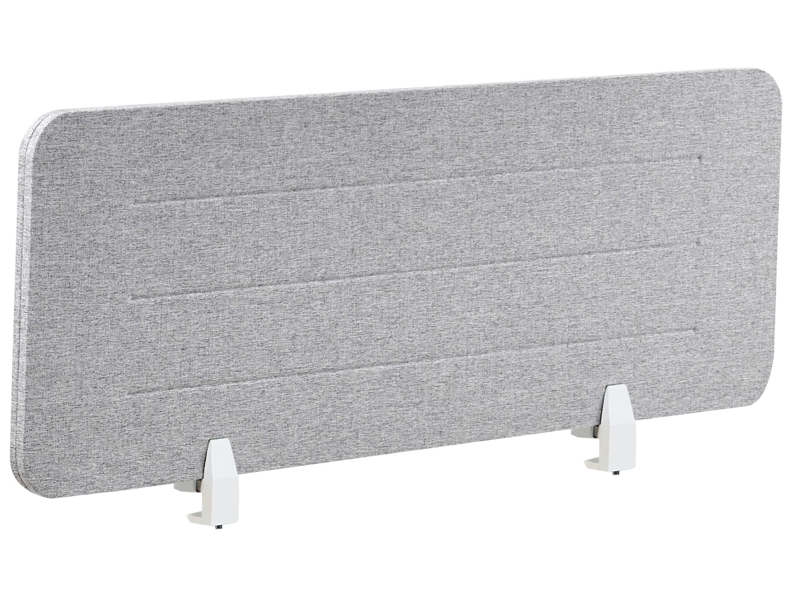 Beliani Séparateur de Bureau en Pet Acoustique Recouvert de Tissu 120 x 40 cm Gris Clair Ziggy