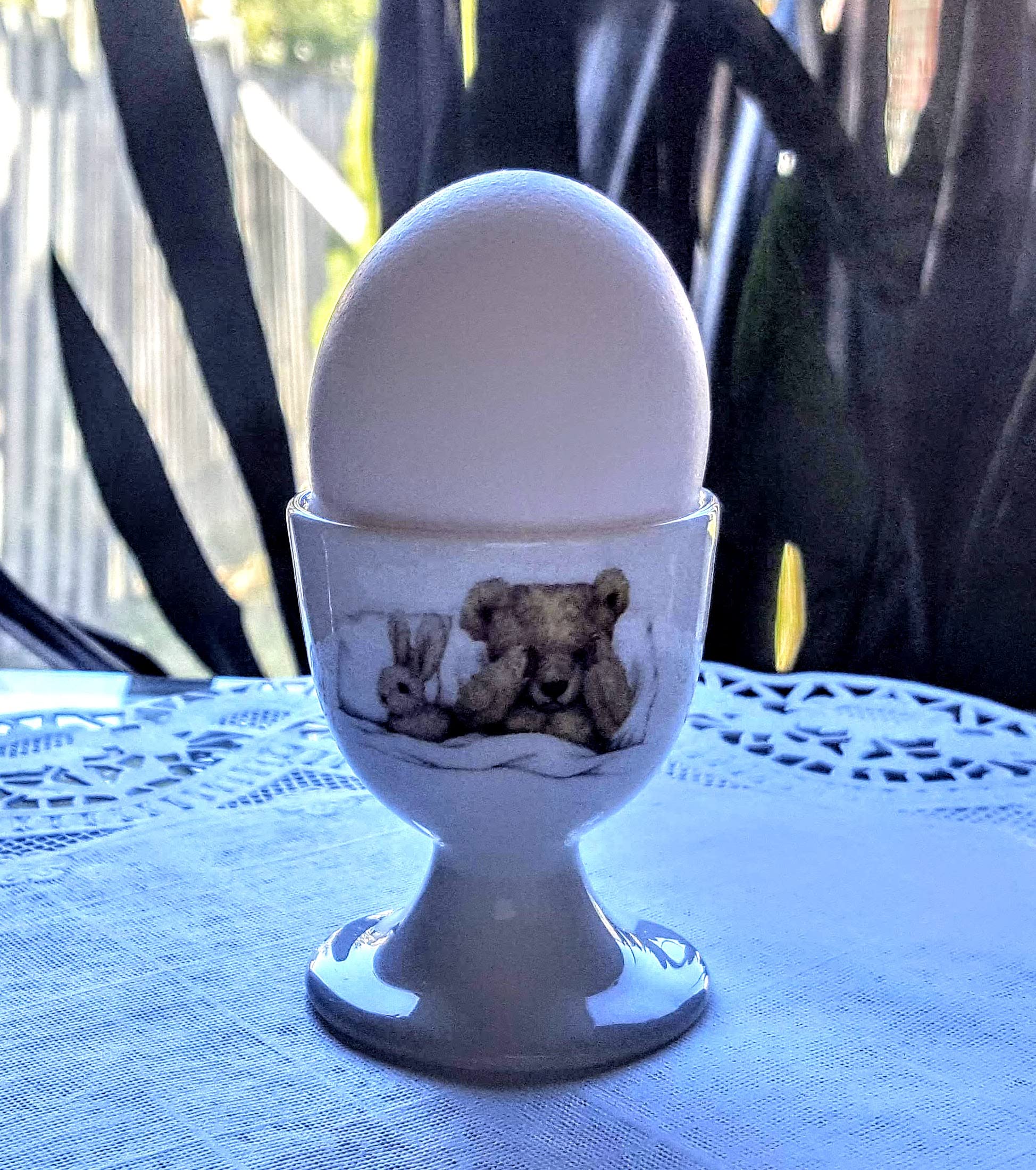 Rae Dunn HAPPY SPRING Easter Egg - Pink Ceramic - 10 in tall