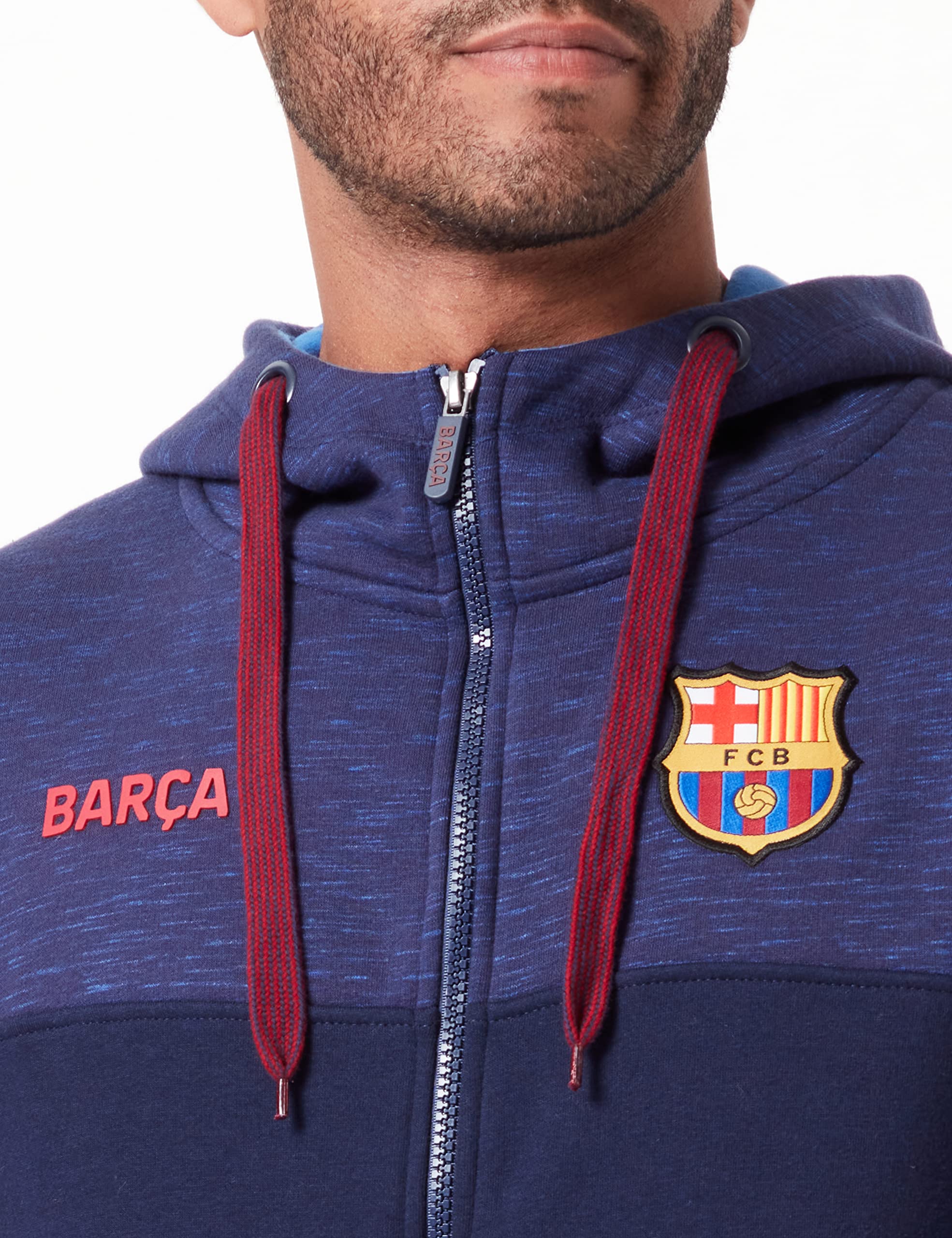 FC Barcelona Sudadera Abierta Capucha Nº 2 (Nuevo Diseño) Sudadera con Capucha Hombre (Pack de 1)