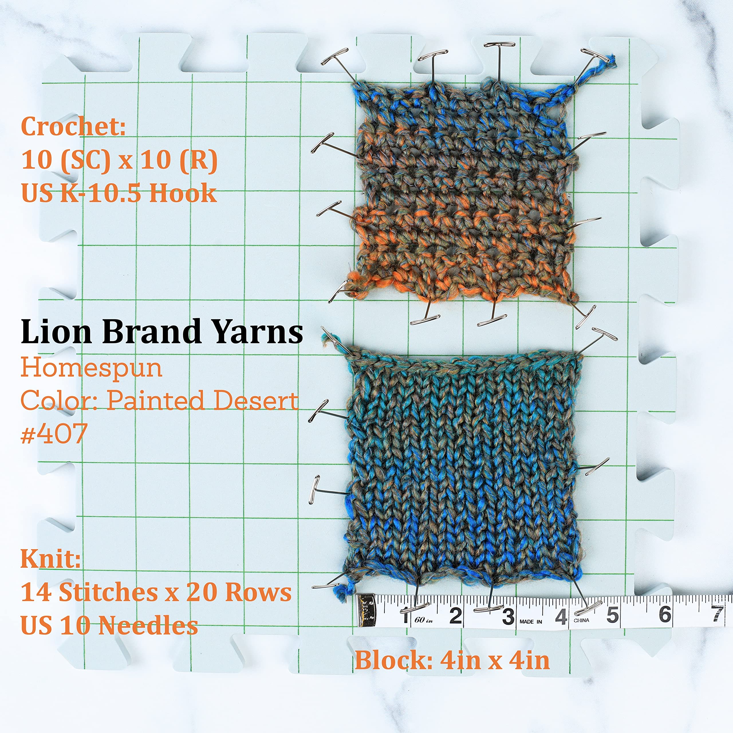 Lion Brand Homespun Painted Desert 790-407 (3 Knäuel – gleiche Farbmenge) Chunky Bulky #5 Acrylgarn zum Häkeln und Stricken, mit Projekttasche