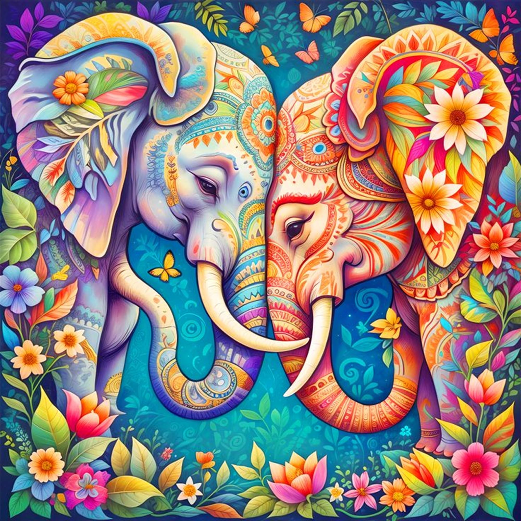 Dsfefv Elephant Paint By Number For Adult,Diy Painting Kits For Adults,Color By Numbers,Paint By Number Canvas Crafts Watercolor For Beginners Hoom Decor (Elephant)