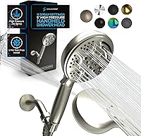Vista 1 de SparkPod Cabezal de ducha de mano de níquel cepillado de 5 pulgadas, 9 ajustes de pulverización con interruptor de encendido/apagado, modo de lluvia