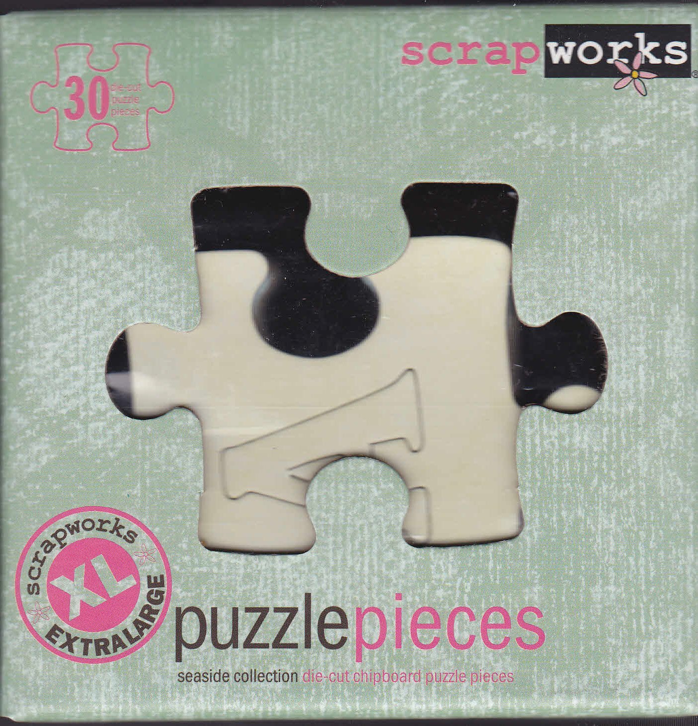 ScrapWorks cb203 - 30 Extra Large Alphabet Seaside Chip Board Puzzle Pieces