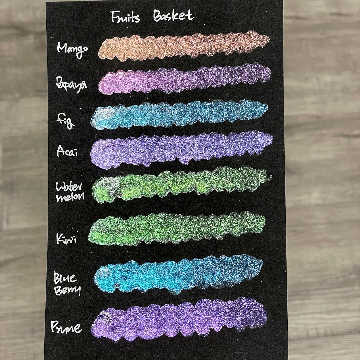 IUILE Handmade Watercolor Paints, Special Cameleon Color Sets - Fruits Baskets Half Pan Set (8 colors) in Tin Case. Color Shift, Shiny, Shimmer, Glittery. For Artists, Students, Hobbyist, Calligrapher