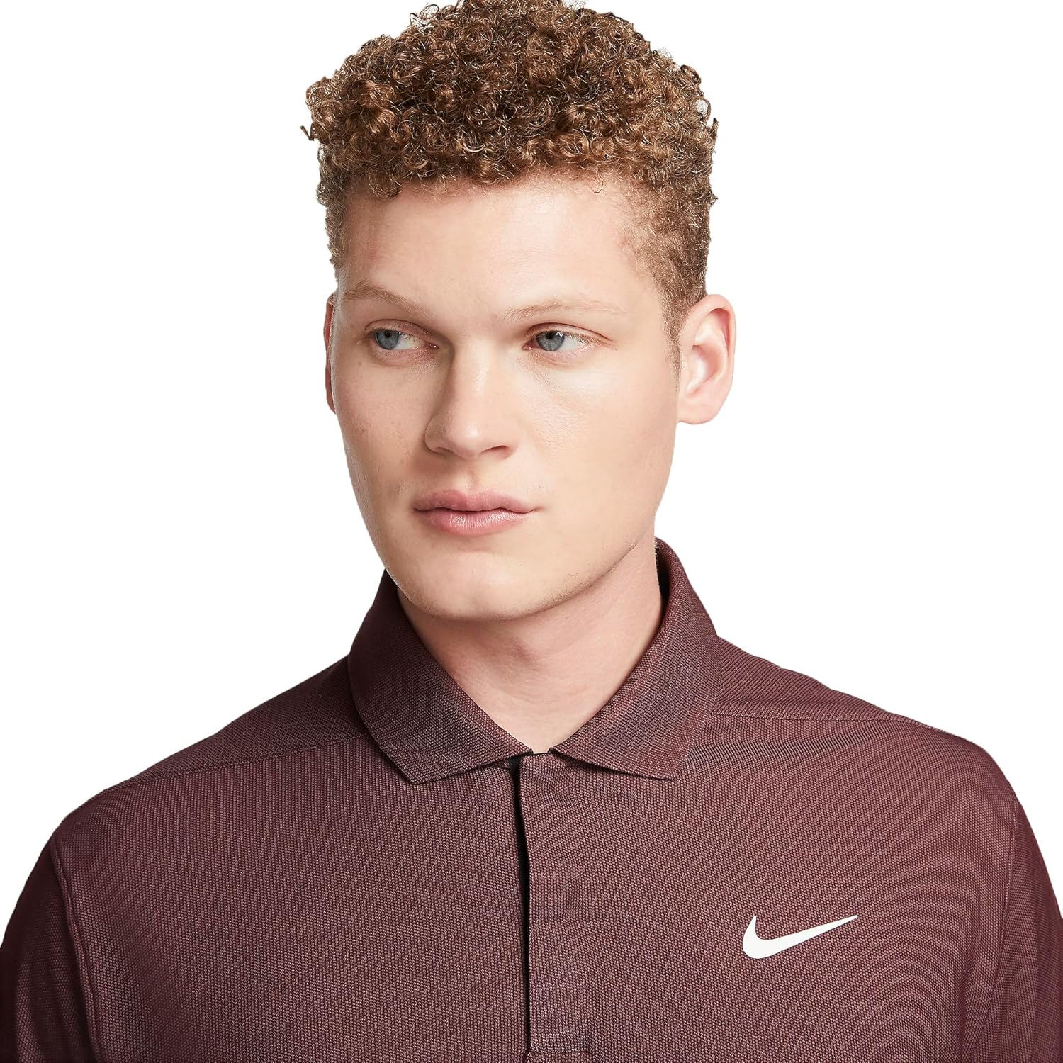 Nike Dri-FIT Tiger Woods Men's Golf Polo (US, Alpha, Medium, Regular, Regular, Burgundy Crush/Plum Eclipse/White)