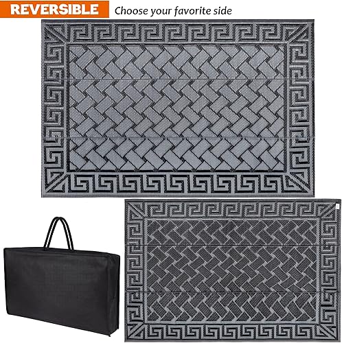 Miniatura 98 de SAND MINE Alfombras reversibles, alfombra de paja de plástico, alfombra de área moderna, alfombra de pavimento grande y alfombra para exteriores