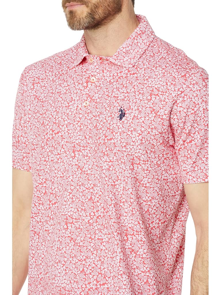 U.S. POLO ASSN. Short Sleeve Floral All Over Print Knit Shirt