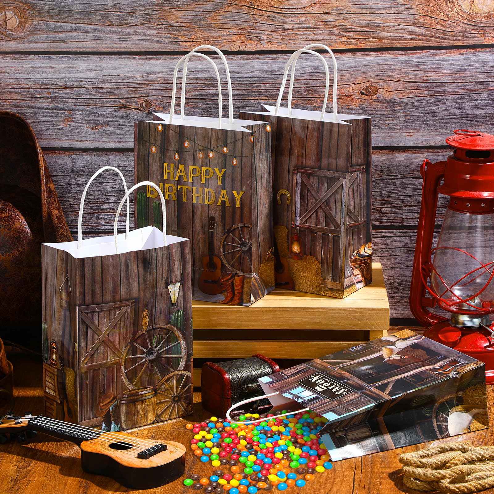 12 Stück Western-Party-Geschenkboxen – Cowboy-Stiefel-Design, Ca. 21x12x8 Cm, Aus Karton