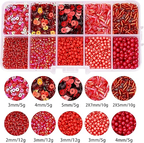 Miniatura 10 de Cuentas surtidas para la fabricación de joyas, cuentas de vidrio para corneta, cuentas de tubo, lentejuelas sueltas, varios tamaños para