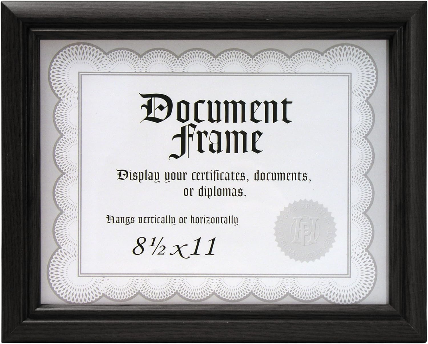 Malden International Designs Home Profiles Metro Silver Document Frame, 8.5x11, Silver