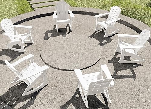 Miniatura 30 de SERWALL Modern - Juego de 2 sillas mecedoras Adirondack de polietileno de alta densidad para todo tipo de clima, para piscina, césped, jardín, Negro