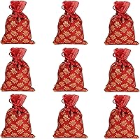 Vista 35 de Touchstone Preciosas bolsas de envoltura de regalos reutilizables, ecológicas, grandes con cordón, estampado de hojas de ficus para cumpleaños