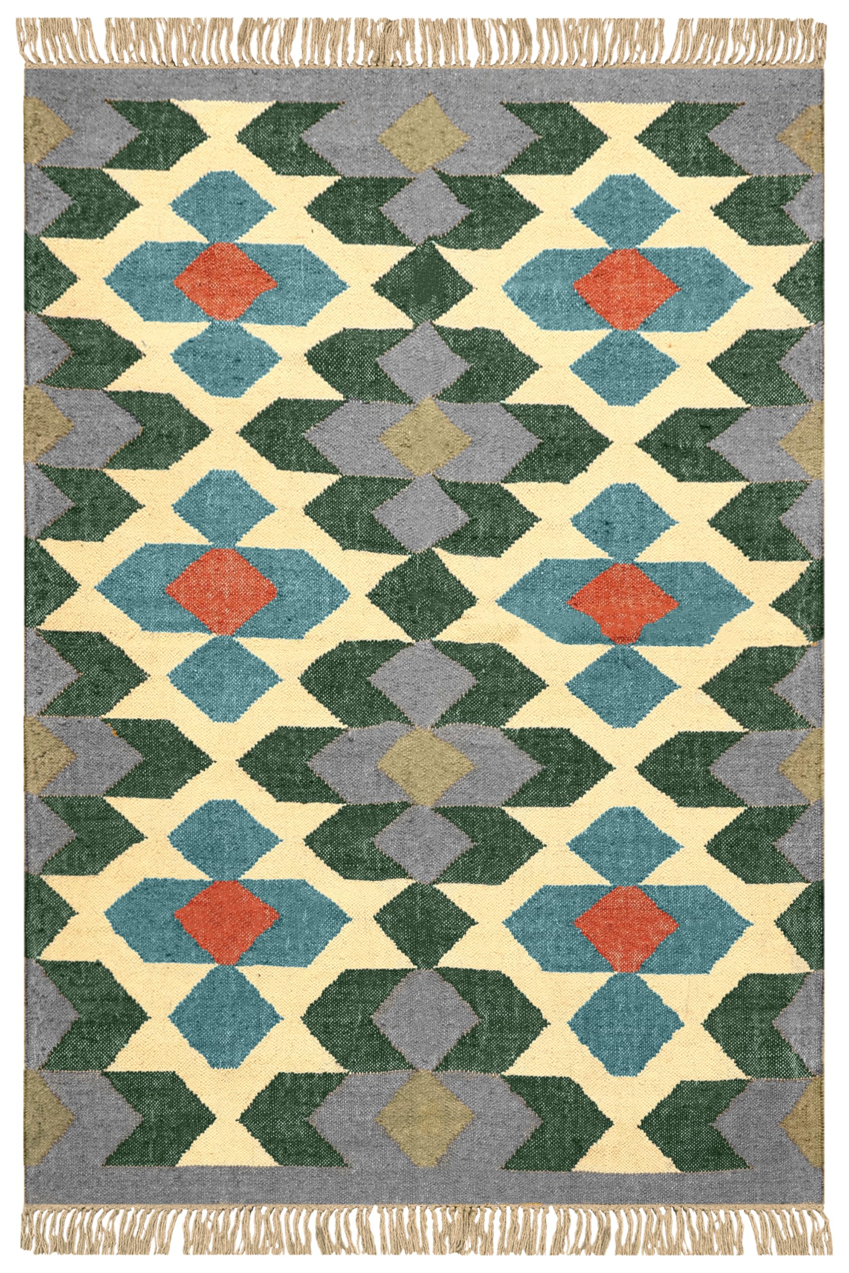 Tappeto Kilim da 6,3 x 15,2 cm, ecologico, tessuto a mano, in juta, ideale per interni ed esterni, perfetto per cucina, ingresso, corridoio e scale